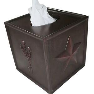 Country Treasure Tissue Box / Cover.  6" x 6" Very sturdy like ceramic